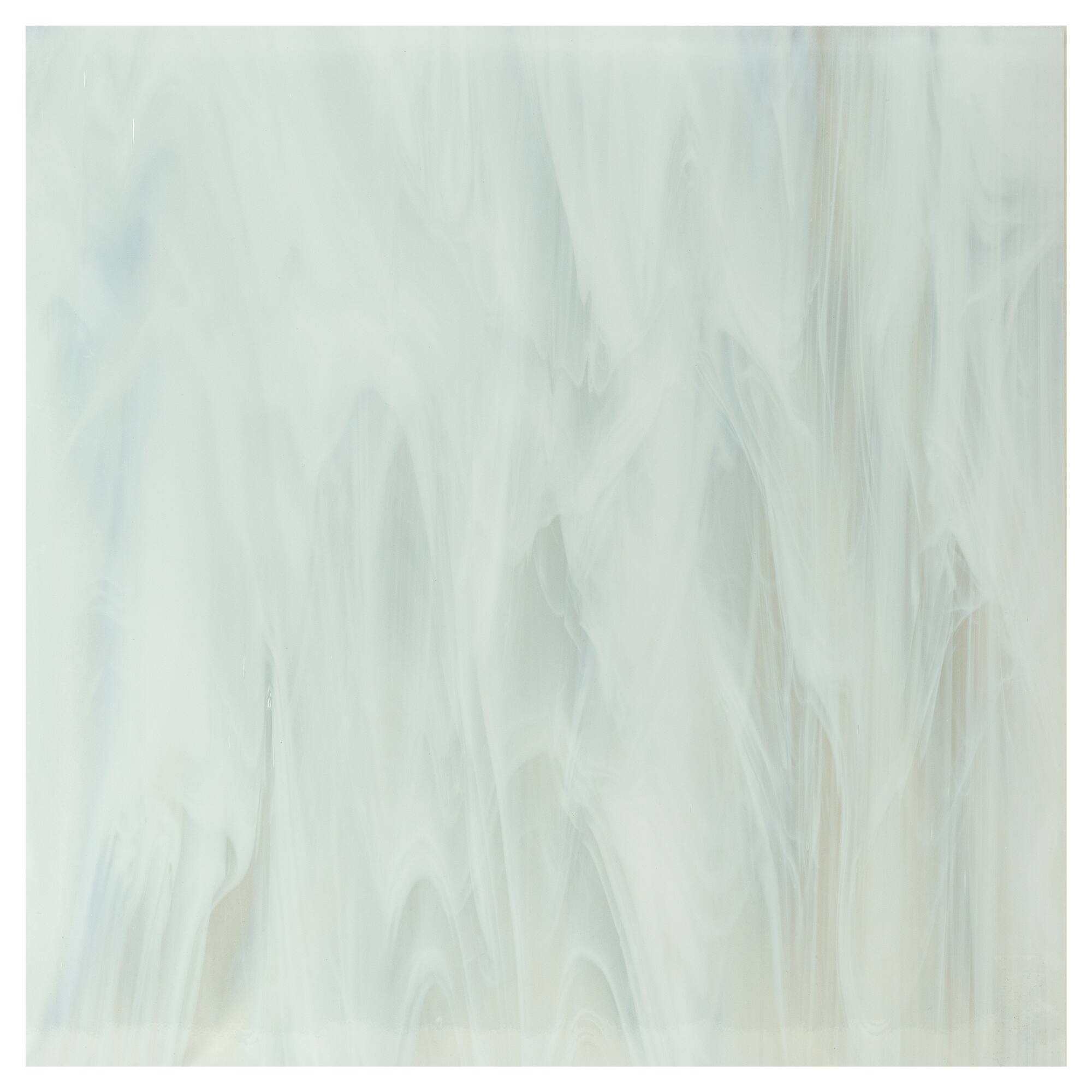12" x 12" Clear/White Wispy Smooth Fusible Glass